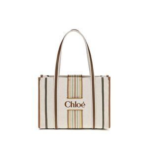Chloé Beige Cotton Shoulder Women's Bag